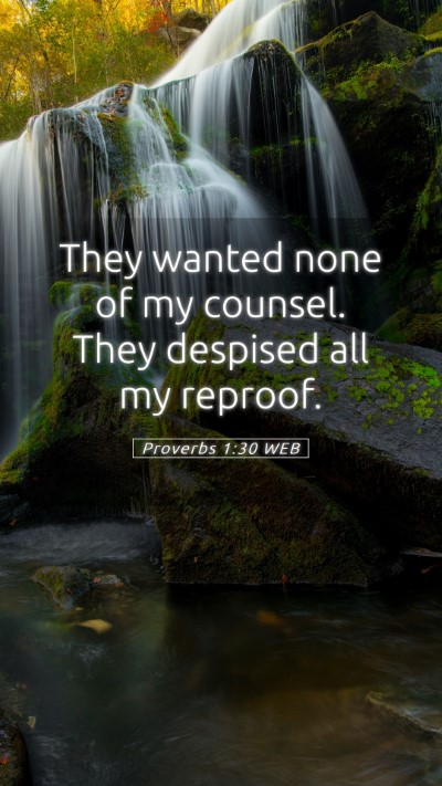 Picture 05 - Proverbs 1:30 WEB Mobile Phone Wallpaper - They wanted none of my counsel. They despised all - Mobile Bible Verse Wallpaper