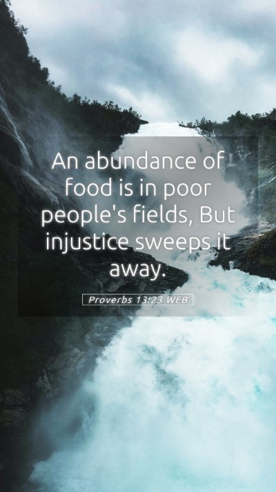 Picture 05 - Proverbs 13:23 WEB Mobile Phone Wallpaper - An abundance of food is in poor people's fields, - Mobile Bible Verse Wallpaper