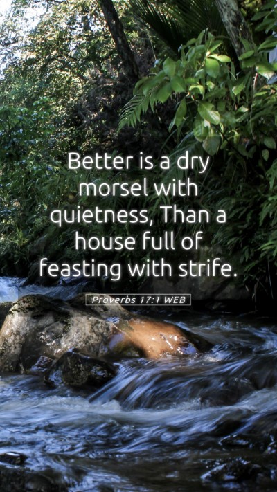 Picture 05 - Proverbs 17:1 WEB Mobile Phone Wallpaper - Better is a dry morsel with quietness, Than a - Mobile Bible Verse Wallpaper