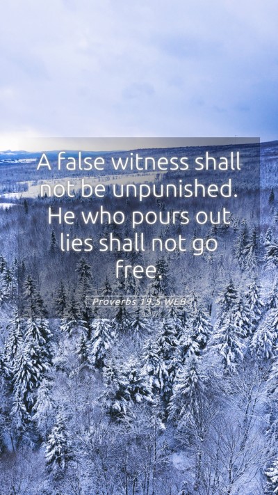 Picture 05 - Proverbs 19:5 WEB Mobile Phone Wallpaper - A false witness shall not be unpunished. He who - Mobile Bible Verse Wallpaper