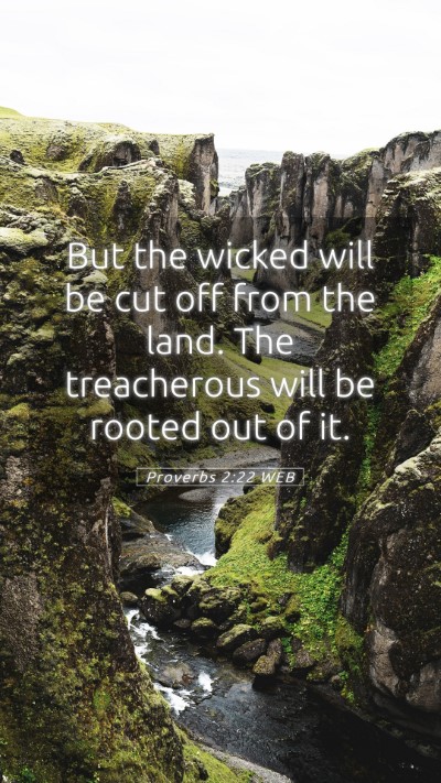 Picture 05 - Proverbs 2:22 WEB Mobile Phone Wallpaper - But the wicked will be cut off from the land. The - Mobile Bible Verse Wallpaper