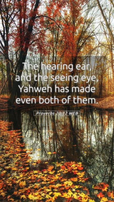 Picture 05 - Proverbs 20:12 WEB Mobile Phone Wallpaper - The hearing ear, and the seeing eye, Yahweh has - Mobile Bible Verse Wallpaper