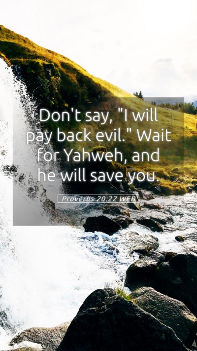 Picture 05 - Proverbs 20:22 WEB Mobile Phone Wallpaper - Don't say, 