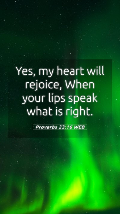 Picture 05 - Proverbs 23:16 WEB Mobile Phone Wallpaper - Yes, my heart will rejoice, When your lips speak - Mobile Bible Verse Wallpaper