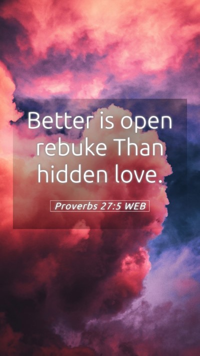 Picture 05 - Proverbs 27:5 WEB Mobile Phone Wallpaper - Better is open rebuke Than hidden - Mobile Bible Verse Wallpaper