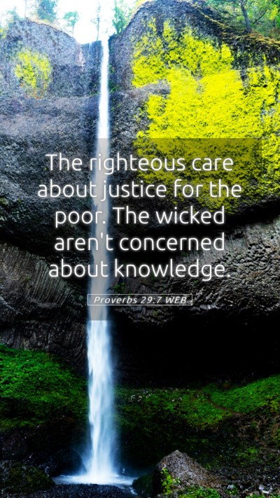 Picture 05 - Proverbs 29:7 WEB Mobile Phone Wallpaper - The righteous care about justice for the poor. - Mobile Bible Verse Wallpaper