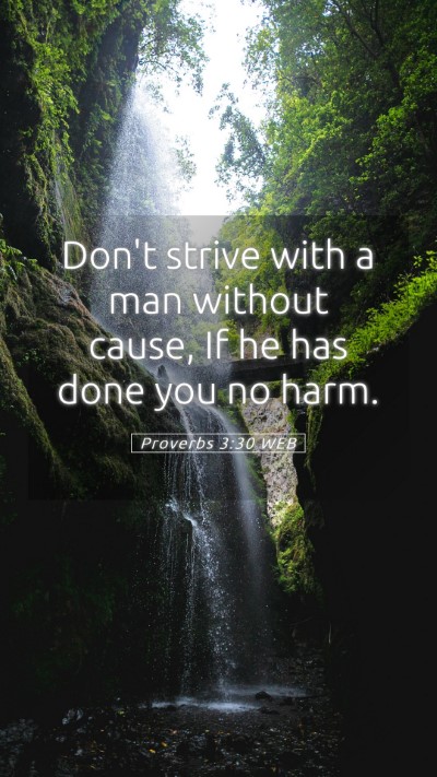 Picture 05 - Proverbs 3:30 WEB Mobile Phone Wallpaper - Don't strive with a man without cause, If he has - Mobile Bible Verse Wallpaper