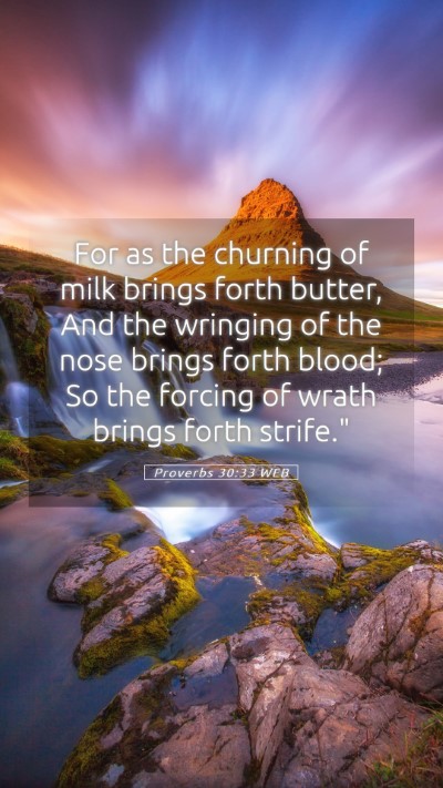 Picture 05 - Proverbs 30:33 WEB Mobile Phone Wallpaper - For as the churning of milk brings forth butter, - Mobile Bible Verse Wallpaper
