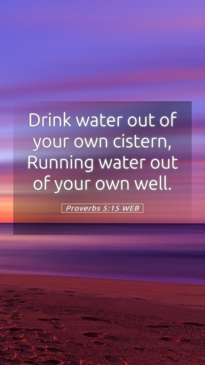 Picture 05 - Proverbs 5:15 WEB Mobile Phone Wallpaper - Drink water out of your own cistern, Running - Mobile Bible Verse Wallpaper