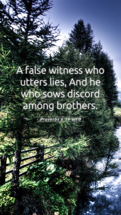 Picture 05 - Proverbs 6:19 WEB Mobile Phone Wallpaper - A false witness who utters lies, And he who sows - Mobile Bible Verse Wallpaper