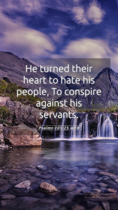 Picture 05 - Psalms 105:25 WEB Mobile Phone Wallpaper - He turned their heart to hate his people, To - Mobile Bible Verse Wallpaper