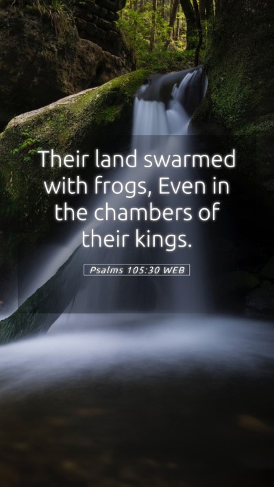 Picture 05 - Psalms 105:30 WEB Mobile Phone Wallpaper - Their land swarmed with frogs, Even in the - Mobile Bible Verse Wallpaper