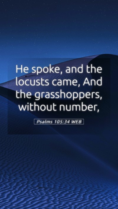 Picture 05 - Psalms 105:34 WEB Mobile Phone Wallpaper - He spoke, and the locusts came, And the - Mobile Bible Verse Wallpaper
