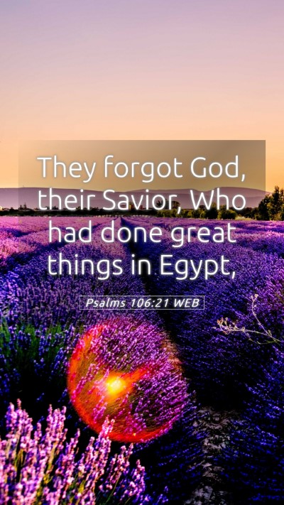 Picture 05 - Psalms 106:21 WEB Mobile Phone Wallpaper - They forgot God, their Savior, Who had done great - Mobile Bible Verse Wallpaper