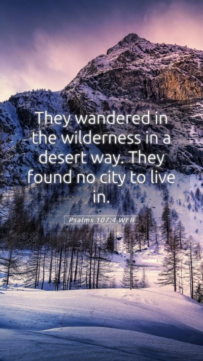 Picture 05 - Psalms 107:4 WEB Mobile Phone Wallpaper - They wandered in the wilderness in a desert way. - Mobile Bible Verse Wallpaper