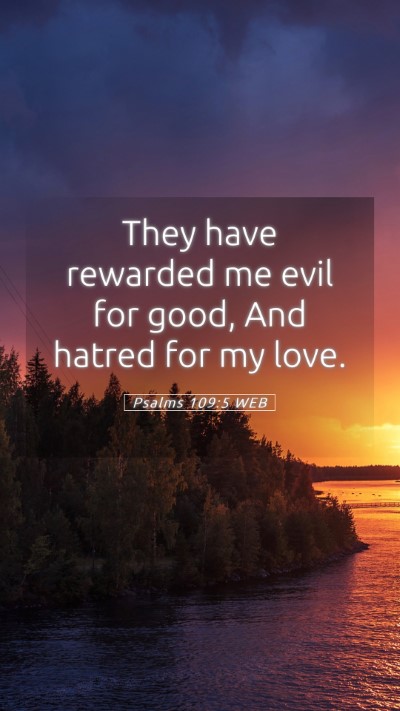 Picture 05 - Psalms 109:5 WEB Mobile Phone Wallpaper - They have rewarded me evil for good, And hatred - Mobile Bible Verse Wallpaper