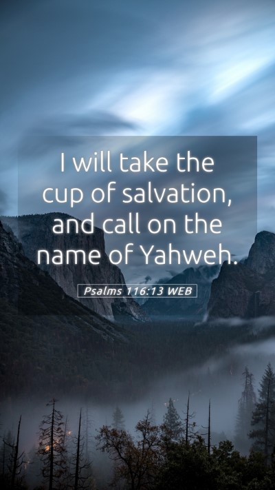 Picture 05 - Psalms 116:13 WEB Mobile Phone Wallpaper - I will take the cup of salvation, and call on the - Mobile Bible Verse Wallpaper