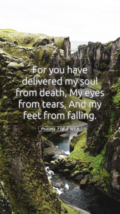 Picture 05 - Psalms 116:8 WEB Mobile Phone Wallpaper - For you have delivered my soul from death, My - Mobile Bible Verse Wallpaper