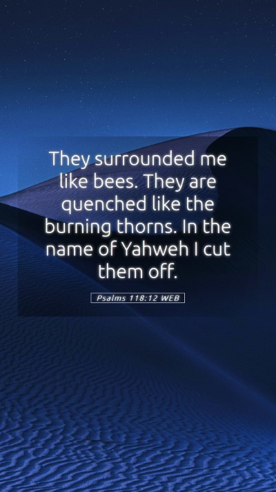 Picture 05 - Psalms 118:12 WEB Mobile Phone Wallpaper - They surrounded me like bees. They are quenched - Mobile Bible Verse Wallpaper