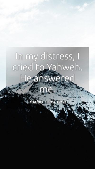 Picture 05 - Psalms 120:1 WEB Mobile Phone Wallpaper - In my distress, I cried to Yahweh. He answered - Mobile Bible Verse Wallpaper