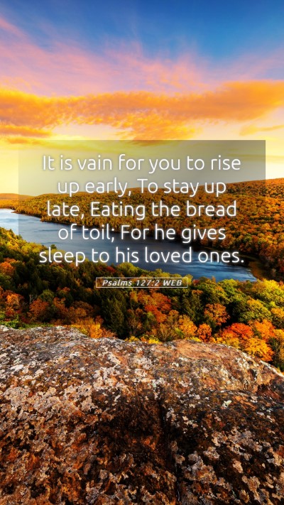 Picture 05 - Psalms 127:2 WEB Mobile Phone Wallpaper - It is vain for you to rise up early, To stay up - Mobile Bible Verse Wallpaper