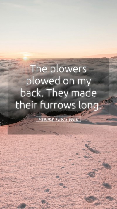 Picture 05 - Psalms 129:3 WEB Mobile Phone Wallpaper - The plowers plowed on my back. They made their - Mobile Bible Verse Wallpaper