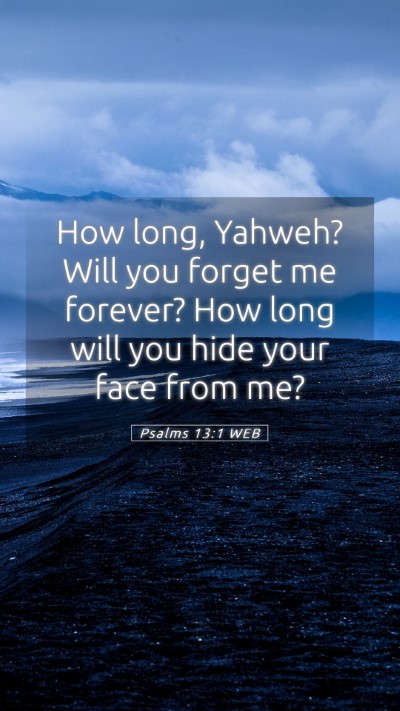Picture 05 - Psalms 13:1 WEB Mobile Phone Wallpaper - How long, Yahweh? Will you forget me forever? How - Mobile Bible Verse Wallpaper