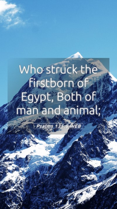 Picture 05 - Psalms 135:8 WEB Mobile Phone Wallpaper - Who struck the firstborn of Egypt, Both of man - Mobile Bible Verse Wallpaper