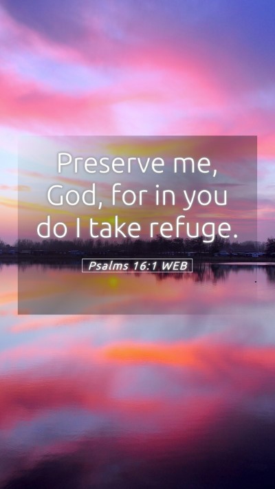 Picture 05 - Psalms 16:1 WEB Mobile Phone Wallpaper - Preserve me, God, for in you do I take - Mobile Bible Verse Wallpaper