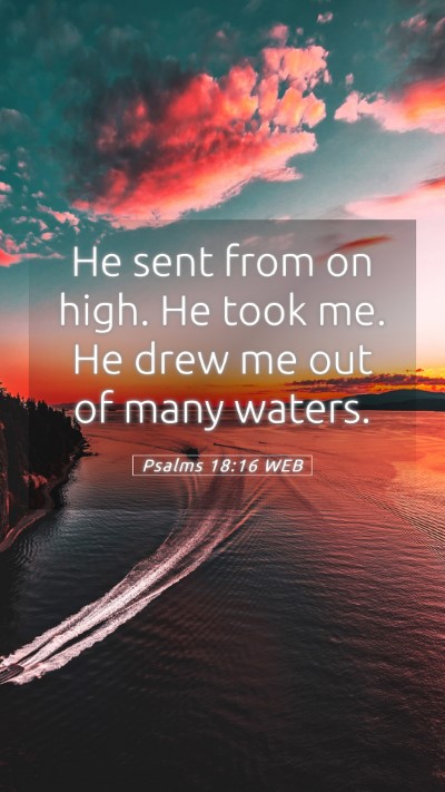 Picture 05 - Psalms 18:16 WEB Mobile Phone Wallpaper - He sent from on high. He took me. He drew me out - Mobile Bible Verse Wallpaper