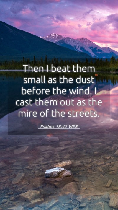 Picture 05 - Psalms 18:42 WEB Mobile Phone Wallpaper - Then I beat them small as the dust before the - Mobile Bible Verse Wallpaper