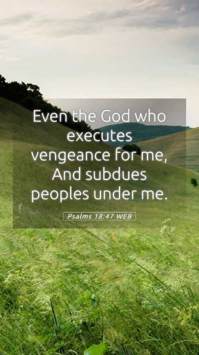 Picture 05 - Psalms 18:47 WEB Mobile Phone Wallpaper - Even the God who executes vengeance for me, And - Mobile Bible Verse Wallpaper