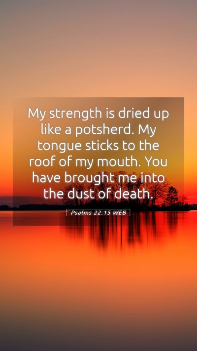 Picture 05 - Psalms 22:15 WEB Mobile Phone Wallpaper - My strength is dried up like a potsherd. My - Mobile Bible Verse Wallpaper