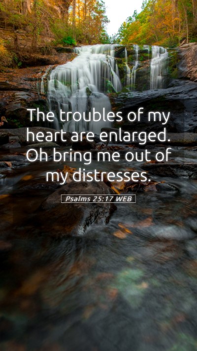 Picture 05 - Psalms 25:17 WEB Mobile Phone Wallpaper - The troubles of my heart are enlarged. Oh bring - Mobile Bible Verse Wallpaper