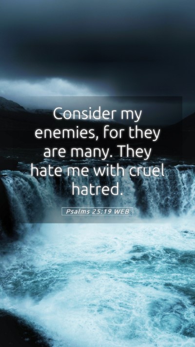 Picture 05 - Psalms 25:19 WEB Mobile Phone Wallpaper - Consider my enemies, for they are many. They hate - Mobile Bible Verse Wallpaper