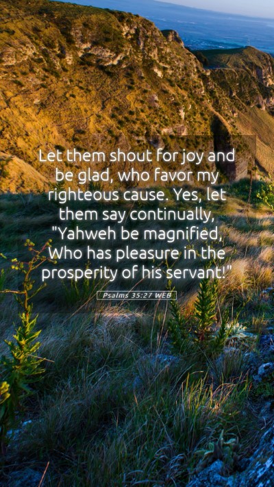 Picture 05 - Psalms 35:27 WEB Mobile Phone Wallpaper - Let them shout for joy and be glad, who favor my - Mobile Bible Verse Wallpaper