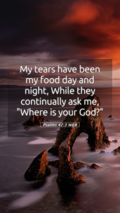 Picture 05 - Psalms 42:3 WEB Mobile Phone Wallpaper - My tears have been my food day and night, While - Mobile Bible Verse Wallpaper