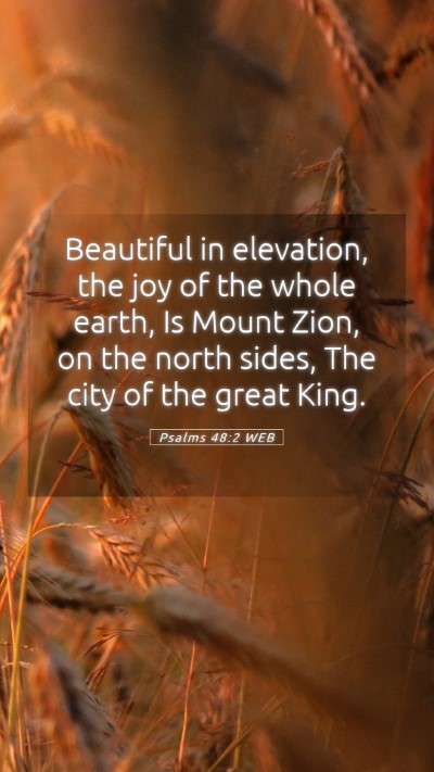 Picture 05 - Psalms 48:2 WEB Mobile Phone Wallpaper - Beautiful in elevation, the joy of the whole - Mobile Bible Verse Wallpaper