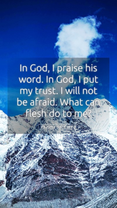 Picture 05 - Psalms 56:4 WEB Mobile Phone Wallpaper - In God, I praise his word. In God, I put my - Mobile Bible Verse Wallpaper