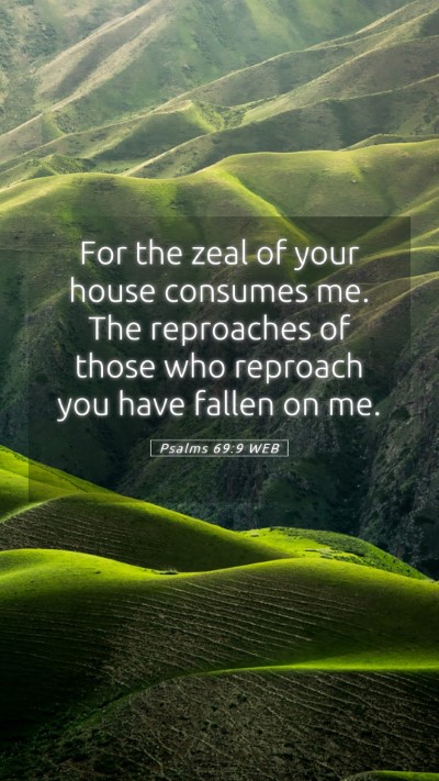 Picture 05 - Psalms 69:9 WEB Mobile Phone Wallpaper - For the zeal of your house consumes me. The - Mobile Bible Verse Wallpaper