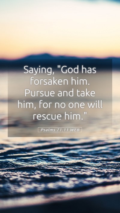 Picture 05 - Psalms 71:11 WEB Mobile Phone Wallpaper - Saying, 