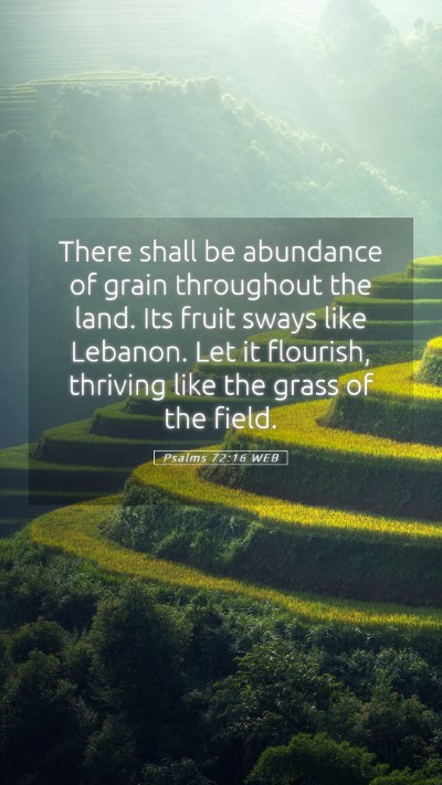 Picture 05 - Psalms 72:16 WEB Mobile Phone Wallpaper - There shall be abundance of grain throughout the - Mobile Bible Verse Wallpaper