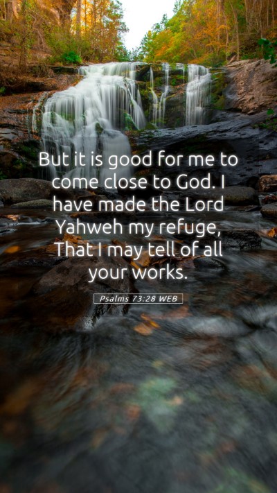 Picture 05 - Psalms 73:28 WEB Mobile Phone Wallpaper - But it is good for me to come close to God. I - Mobile Bible Verse Wallpaper