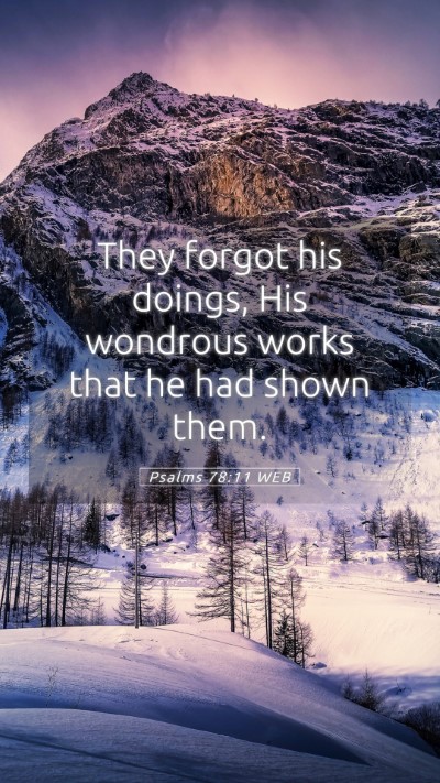 Picture 05 - Psalms 78:11 WEB Mobile Phone Wallpaper - They forgot his doings, His wondrous works that - Mobile Bible Verse Wallpaper