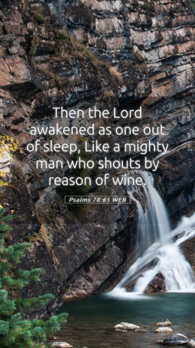 Picture 05 - Psalms 78:65 WEB Mobile Phone Wallpaper - Then the Lord awakened as one out of sleep, Like - Mobile Bible Verse Wallpaper