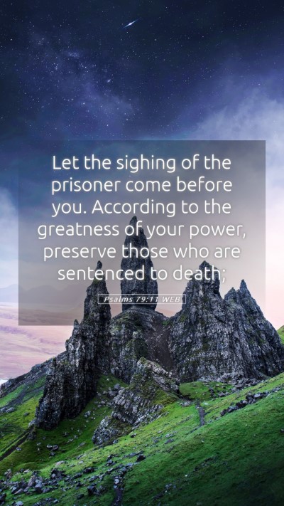 Picture 05 - Psalms 79:11 WEB Mobile Phone Wallpaper - Let the sighing of the prisoner come before you. - Mobile Bible Verse Wallpaper