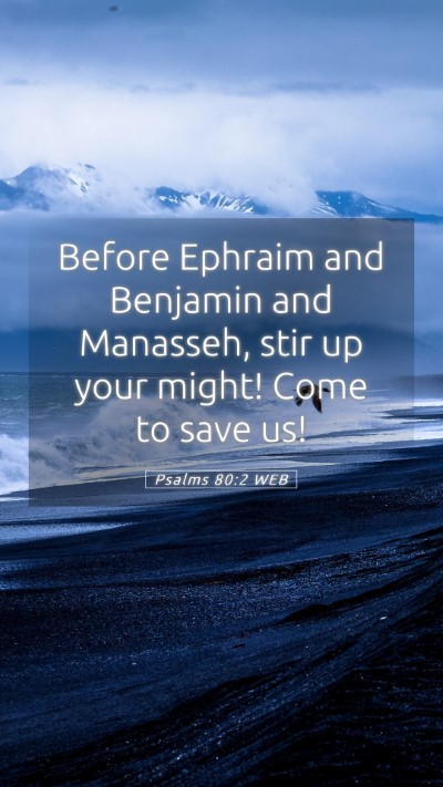 Picture 05 - Psalms 80:2 WEB Mobile Phone Wallpaper - Before Ephraim and Benjamin and Manasseh, stir up - Mobile Bible Verse Wallpaper