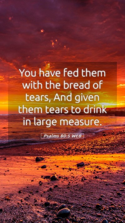 Picture 05 - Psalms 80:5 WEB Mobile Phone Wallpaper - You have fed them with the bread of tears, And - Mobile Bible Verse Wallpaper