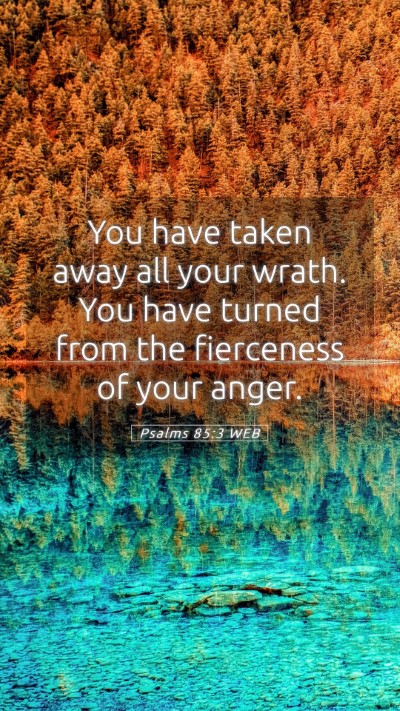 Picture 05 - Psalms 85:3 WEB Mobile Phone Wallpaper - You have taken away all your wrath. You have - Mobile Bible Verse Wallpaper