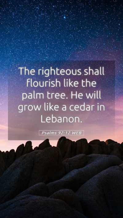 Picture 05 - Psalms 92:12 WEB Mobile Phone Wallpaper - The righteous shall flourish like the palm tree. - Mobile Bible Verse Wallpaper